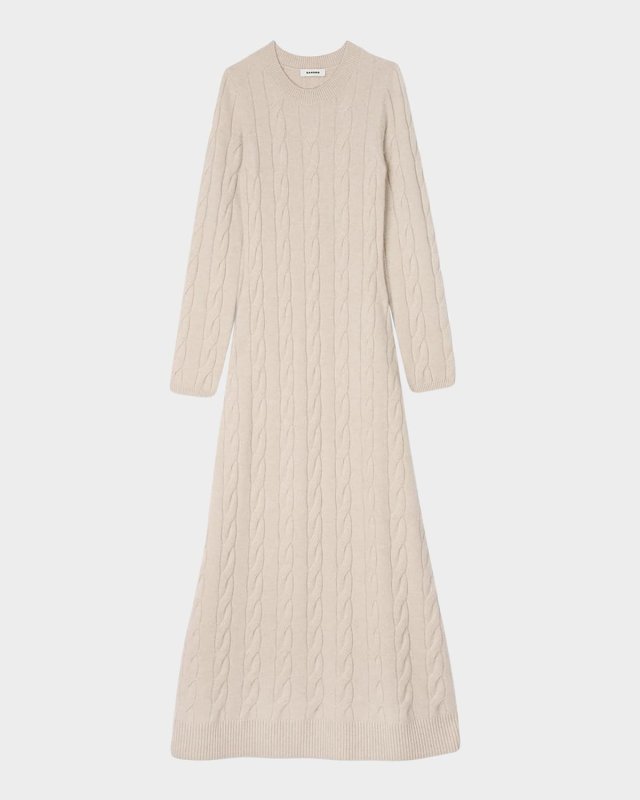 Maelys Cable-Knit Maxi Sweater Dress
